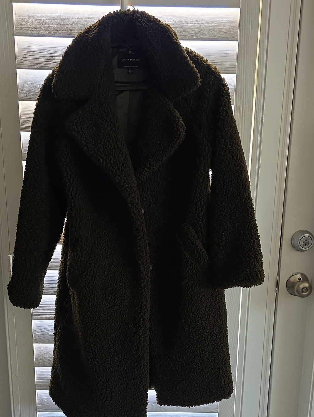 Lucky Brand Dark Green  Teddy Coat for Women